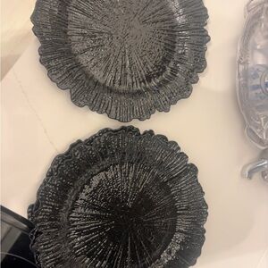 Black Gold Textured Chargers